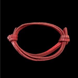 Vintage Gap (Red) adjustable red leather bracelet